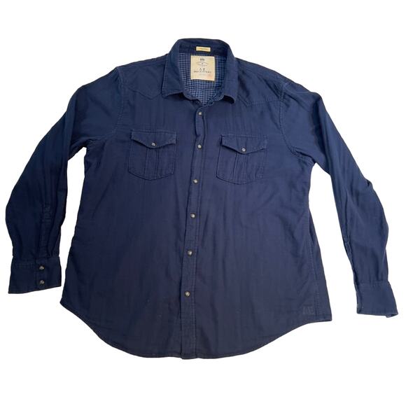 American Eagle Outfitter Shirt Men 2XL Vintage Fit Marble Snap Buttons Flannel - Picture 1 of 11